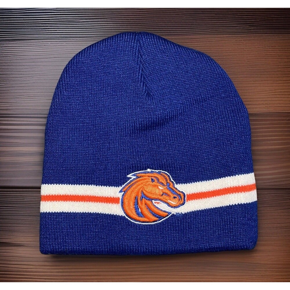 Boise State University Broncos Beanie Blue‎ & Orange Cap Unisex Adults One Size